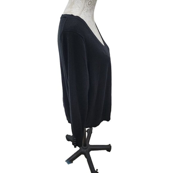 Lane Bryant Women's Sweater Size 22/24 3X Black V-Neck Long Sleeve Top - Picture 6 of 8